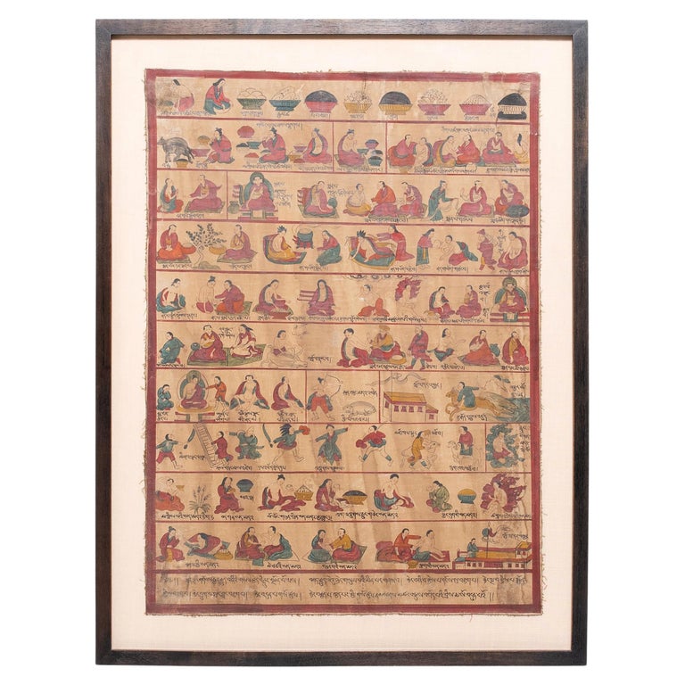 Tibetan Healing Manuscript Painting For Sale at 1stDibs