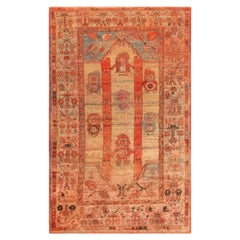 Tapis turc antique Oushak. 4 pieds 2 po. x 6 pieds 9 po. 