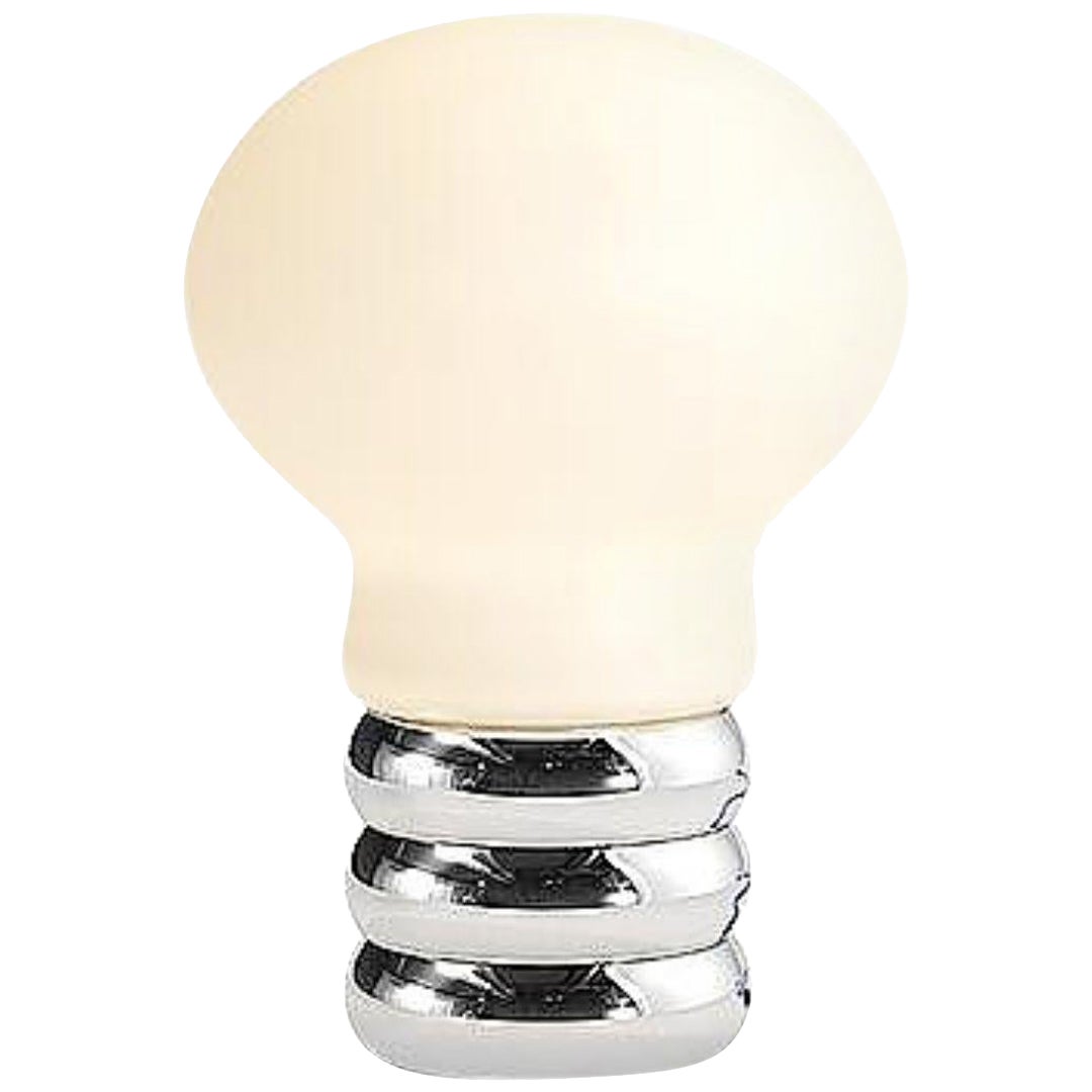 'B. Bulb' Portable Hand Blown Opaline Glass Table Lamp in Chrome for Ingo Maurer
