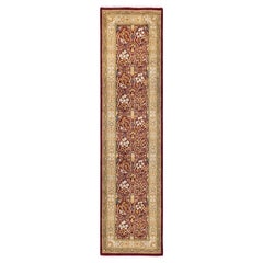 One of a Kind Hand Knotted Traditional Oriental Mogul Red Runner Area Rug