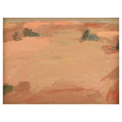 Carl Johan Damm, Listed Swedish Artist, Oil on Board, Modernist Landscape