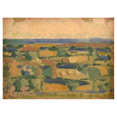 Leo Thellefsen, Listed Danish Artist, Oil / Board, Modernist Landscape