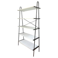 Italian Post-Modern Architectural Bookcase, Ladder Shelving Unit Etagere