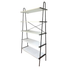 Vintage Italian Post-Modern Architectural Bookcase, Ladder Shelving Unit Etagere