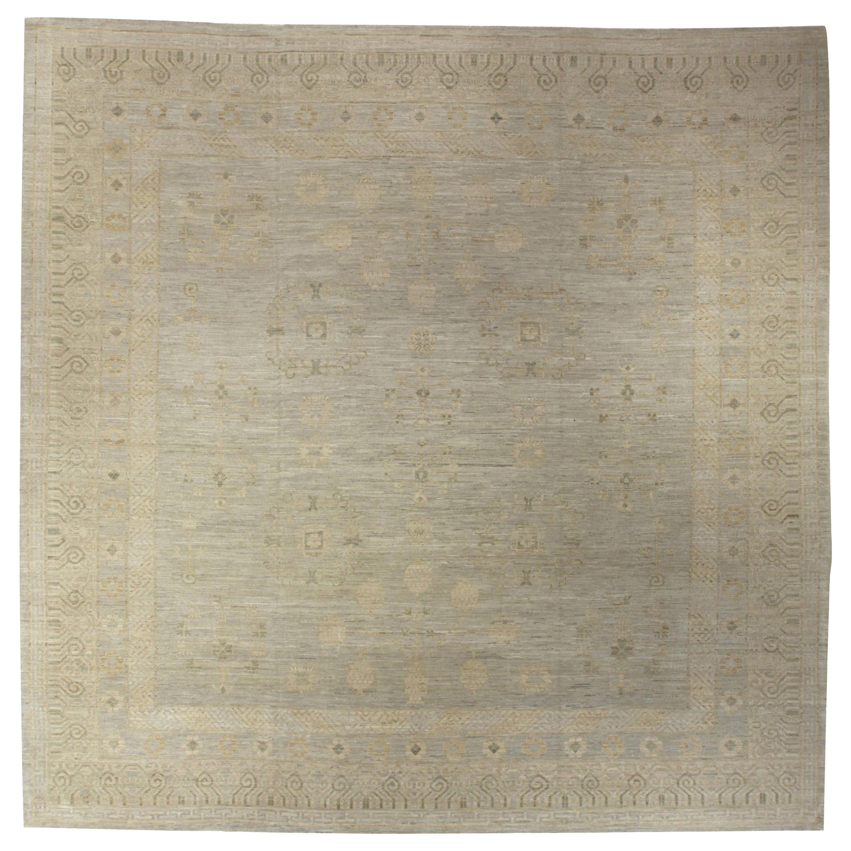 Contemporary Samarkand Style Botanic Handmade Wool Rug by Doris Leslie Blau