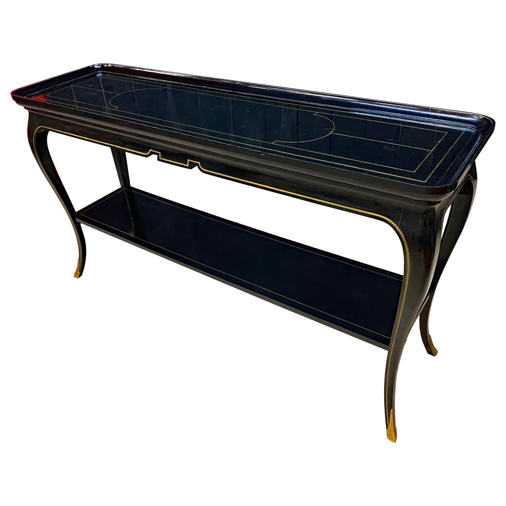 Exceptionnelle table console noclassique de la Maison Jansen, vers 1950/1960 en vente