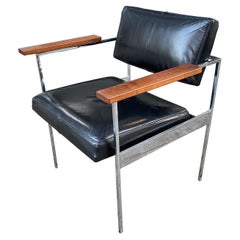 George Nelson Paddle Chair en cuir noir
