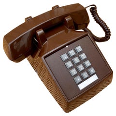 1980s Chocolate Brown Touchtone Desk Phone