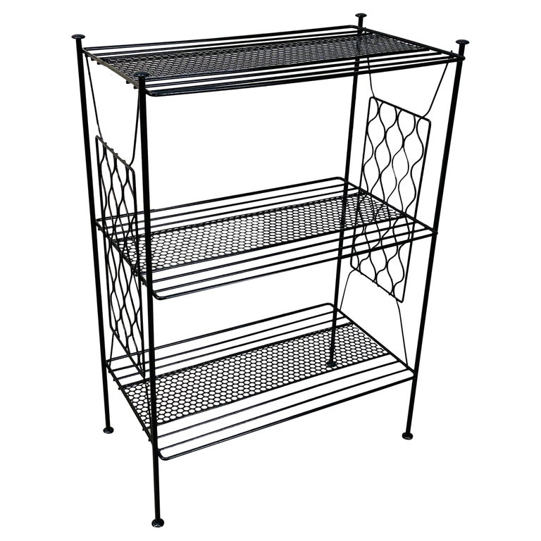 1960s Black Metal Shelf For Sale at 1stDibs
