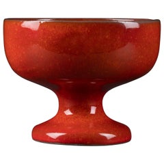 Jacques Et Dani Ruelland - Coupe en céramique émaillée rouge-orangé vers 1960