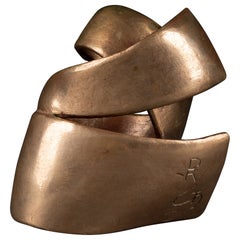 Denis Rousseau '1951-' Bronze À Patine Mordorée 'Forme Libre' Vers 1980