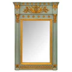 French 19th Century 1st Empire Period Patinated and Giltwood Mirror, Circa 1805