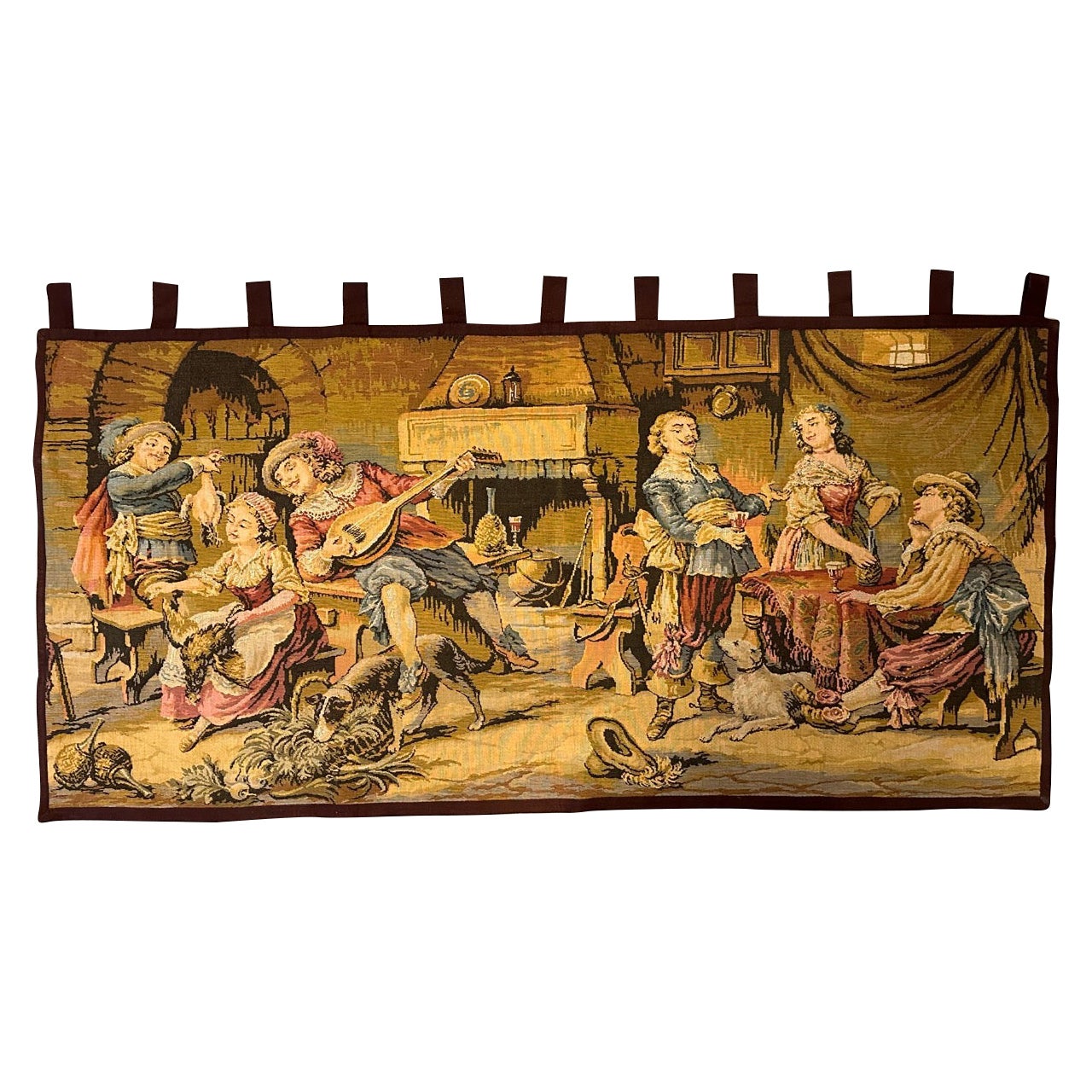 Bobyrug's Pretty Vintage Aubusson Style Jaquar Tapestry
