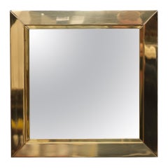 Brass Mirror Attributed to Willy Rizzo 1970 Italy