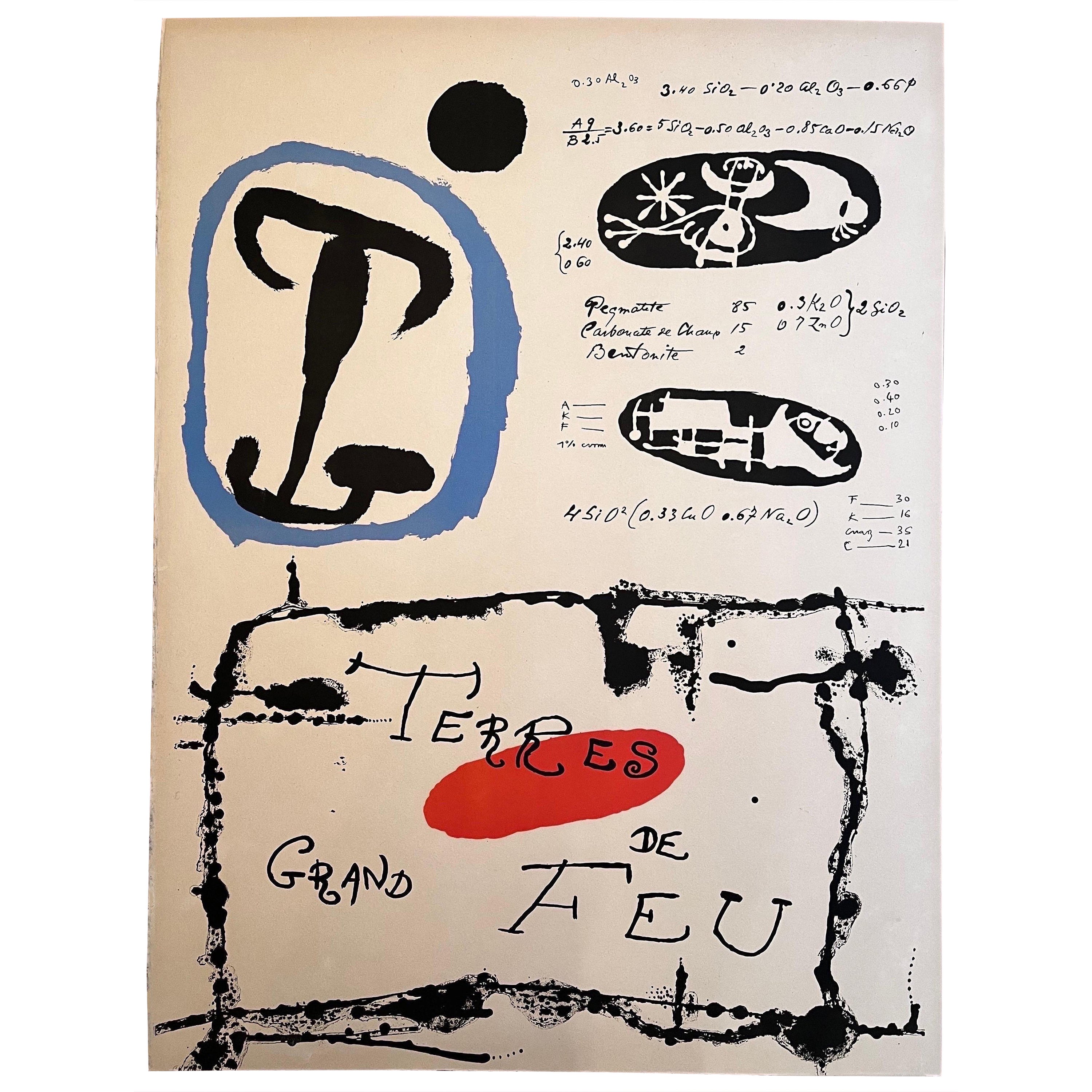 Joan Miró "Derrière le Miroir, Terres de Grand Feu" Original Color Lithograph For Sale