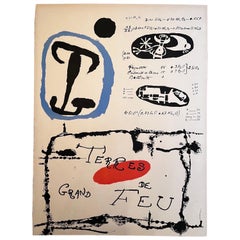 Joan Miró "Derrière le Miroir, Terres de Grand Feu" Original Color Lithograph