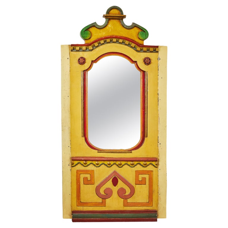 Giant Wood Carved Carousel Carnival Pier Mirror For Sale