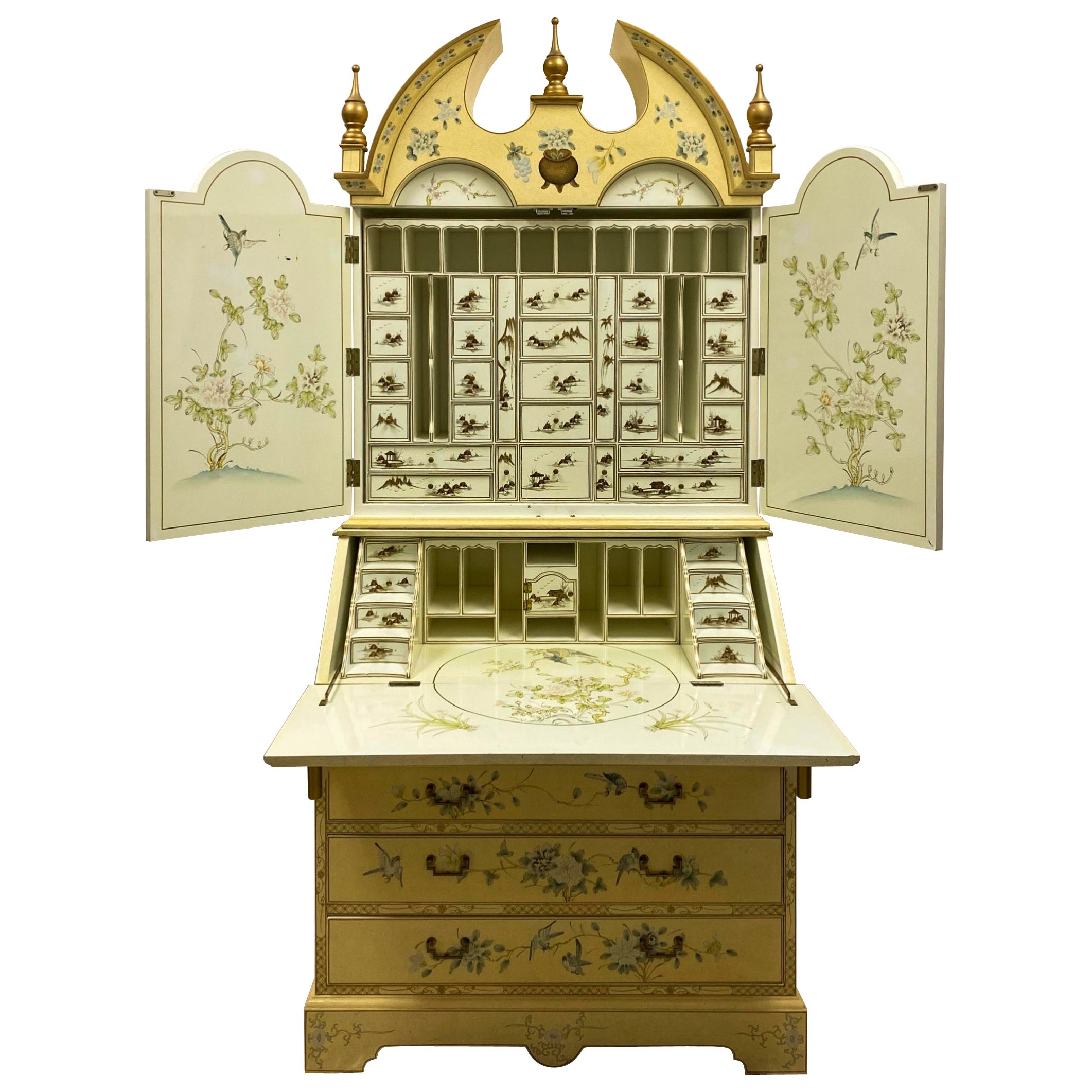 Mid-Century Modern "Chinoiserie" Style Secretary, circa 1950s at 1stDibs