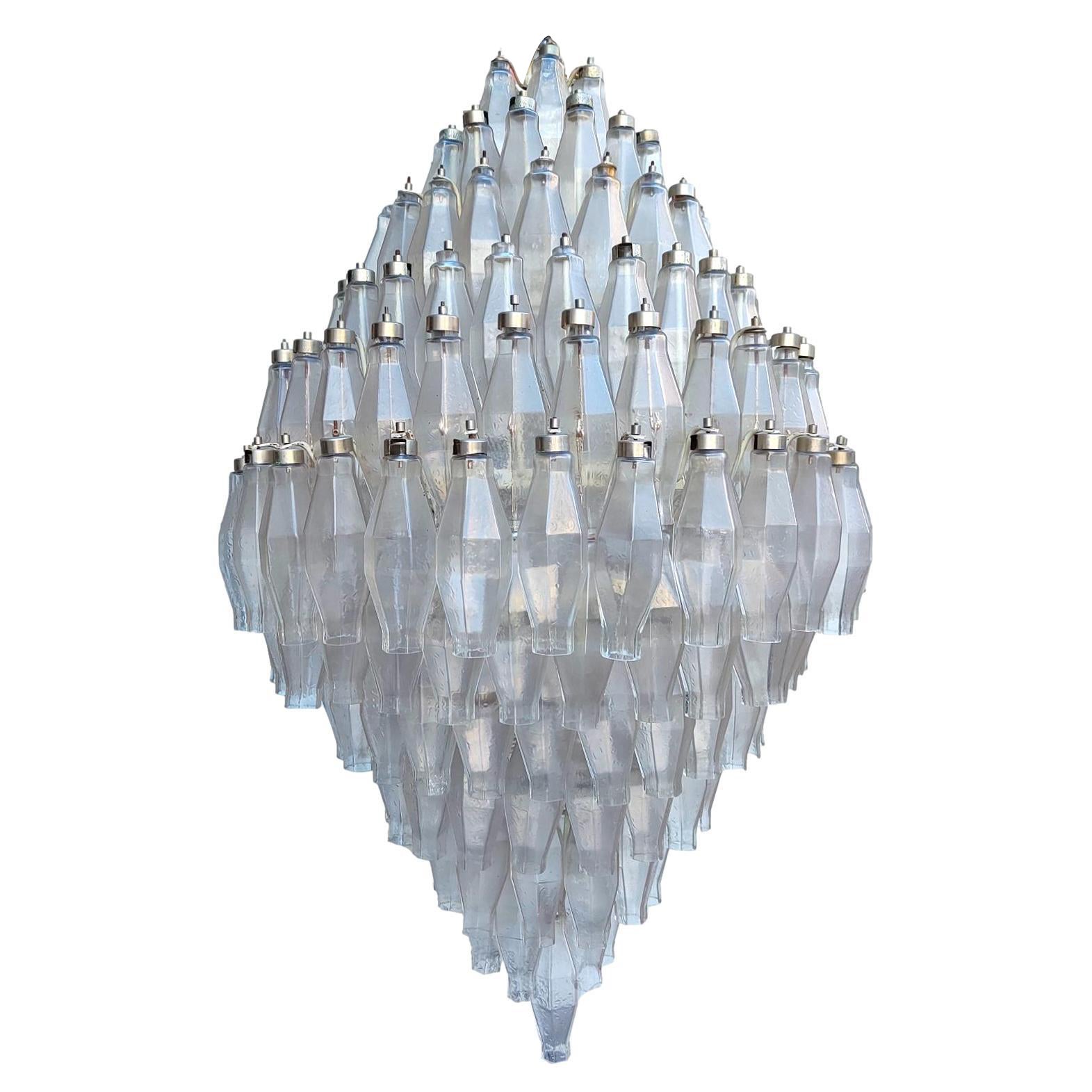 Rare lustre pendentif Seguso Poliedri vers 1960 dans le style de Venini