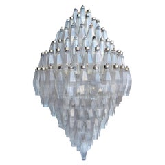 Rare lustre pendentif Seguso Poliedri vers 1960 dans le style de Venini