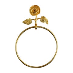 French Mid Century Rose Flower Towel Ring C1950s