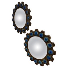 Pair of Mid-Century Modern Sunburst Mirrors