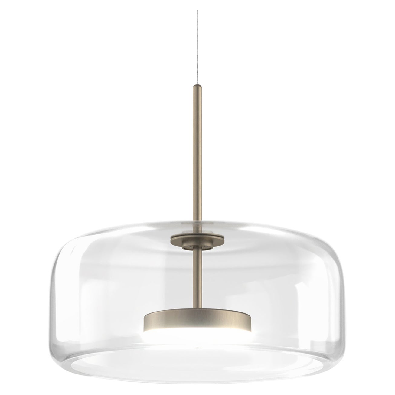Lampe à suspension Vistosi Jube en verre transparent et finition en acier mat