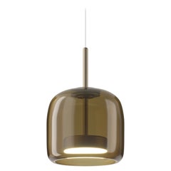 Vistosi Pendant Light in Burned Earth Transparent Glass And Matt Steel Finish