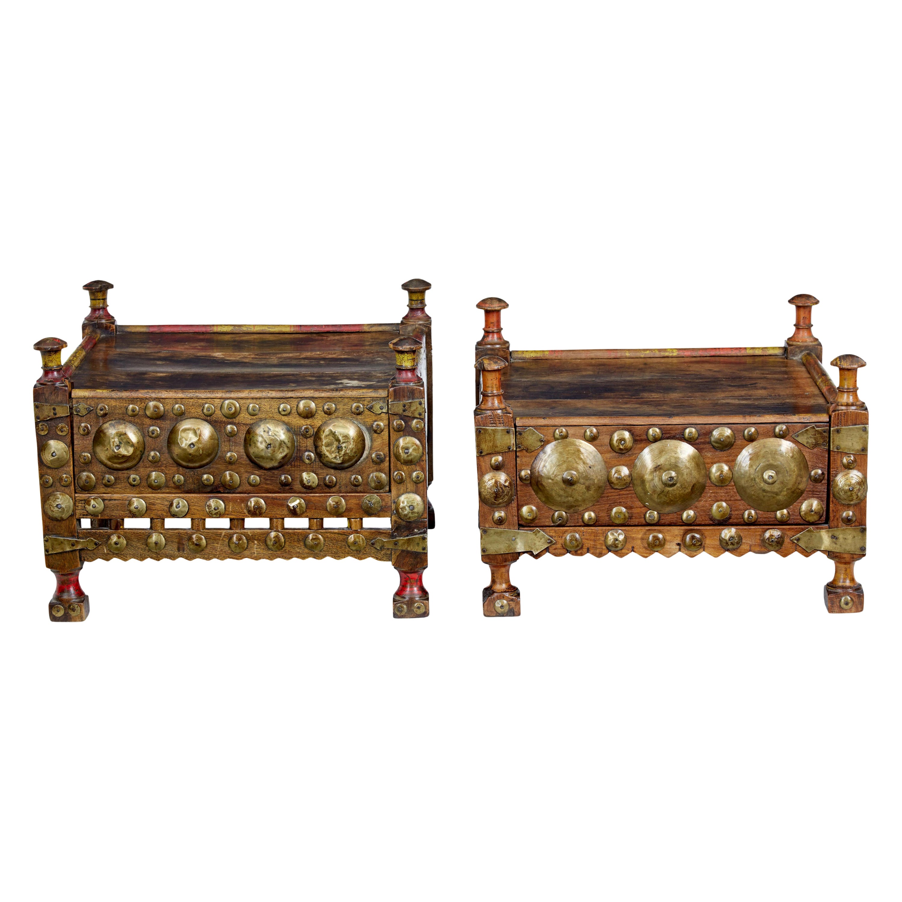 2 19th century Moroccan low bedside tables For Sale