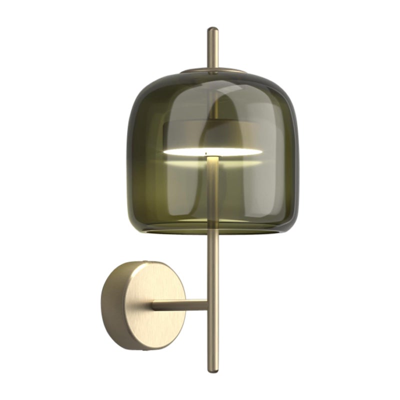 Vistosi Jube Wall Sconce in Old Green Transparent with Matt Gold Finish For Sale