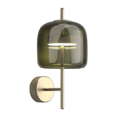 Vistosi Jube Wall Sconce in Old Green Transparent with Matt Gold Finish