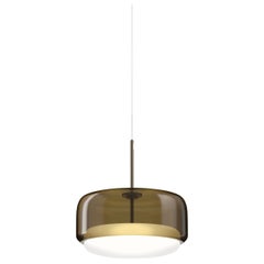 Vistosi Pendant Light in Burned Earth White Glass And Matt Steel Finish