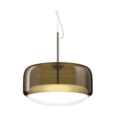 Vistosi Pendant Light in Burned Earth White Glass And Matt Gold Finish