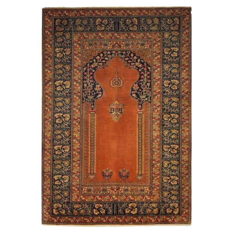 Antique Kaysery Turkey Hand Knotted Wool Rug, circa 1950