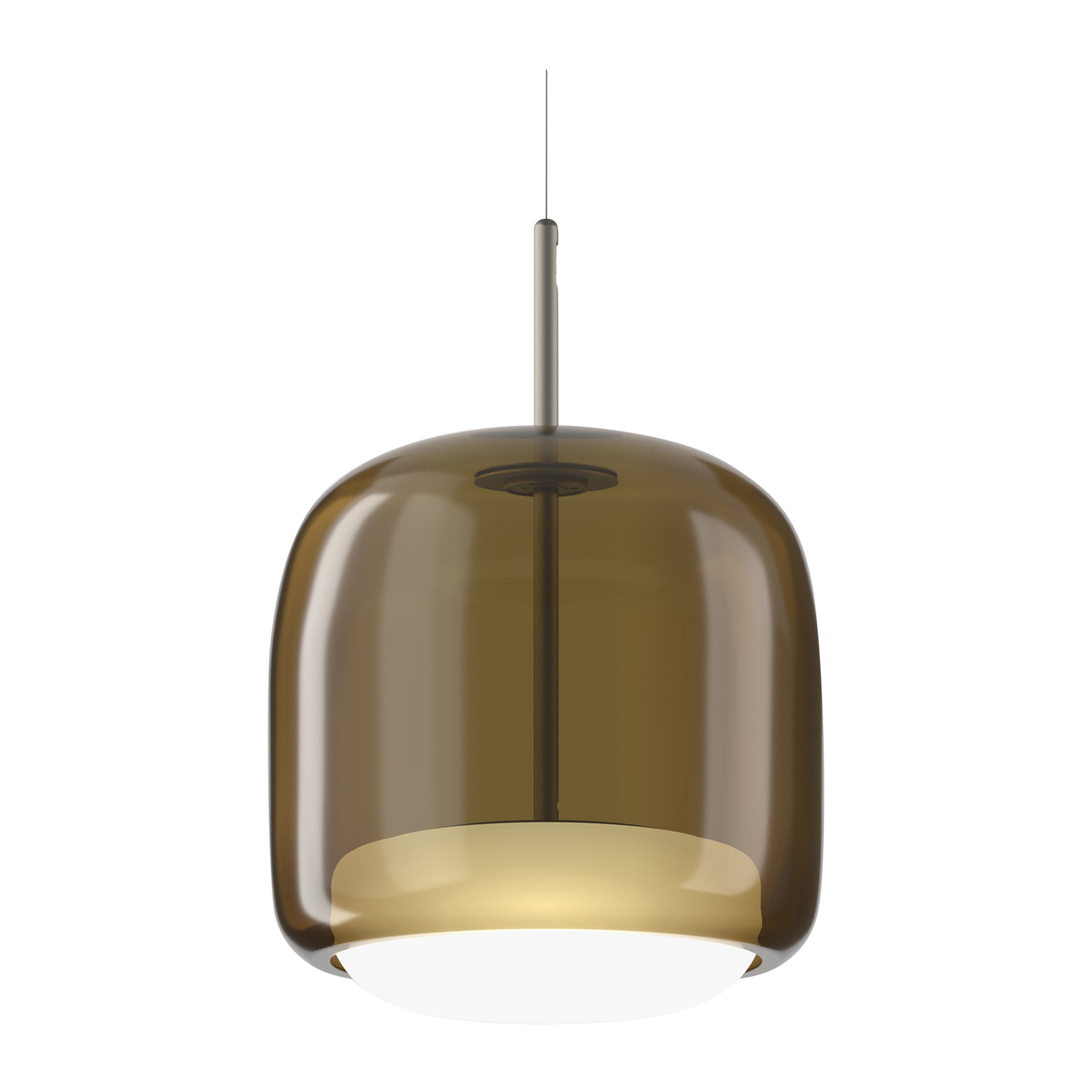 Vistosi Pendant Light in Burned Earth White Glass And Matt Steel Finish