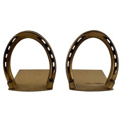 Solid Cast Brass Horseshoe Bookends
