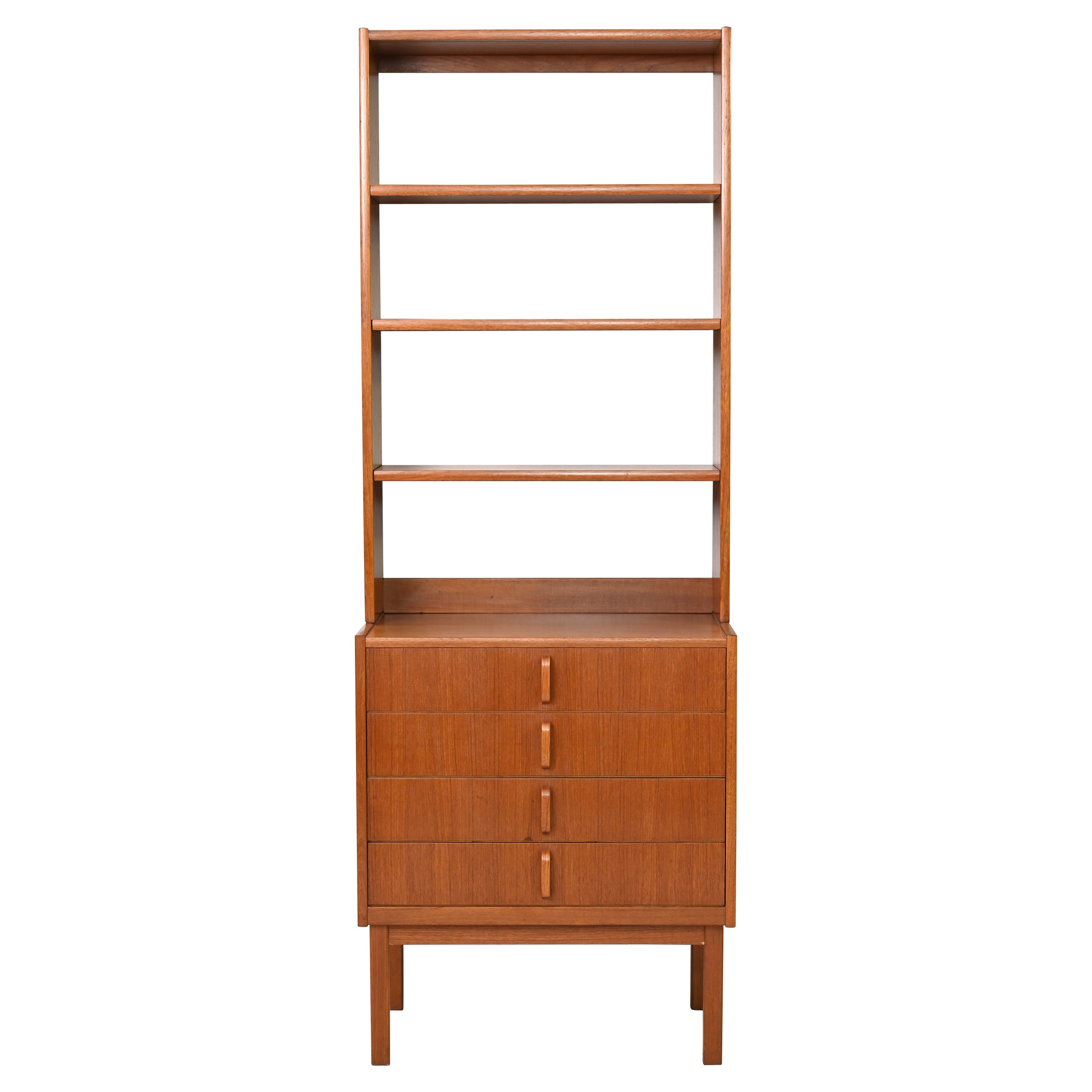 British Colonial Bookcase with Four Drawers at 1stDibs
