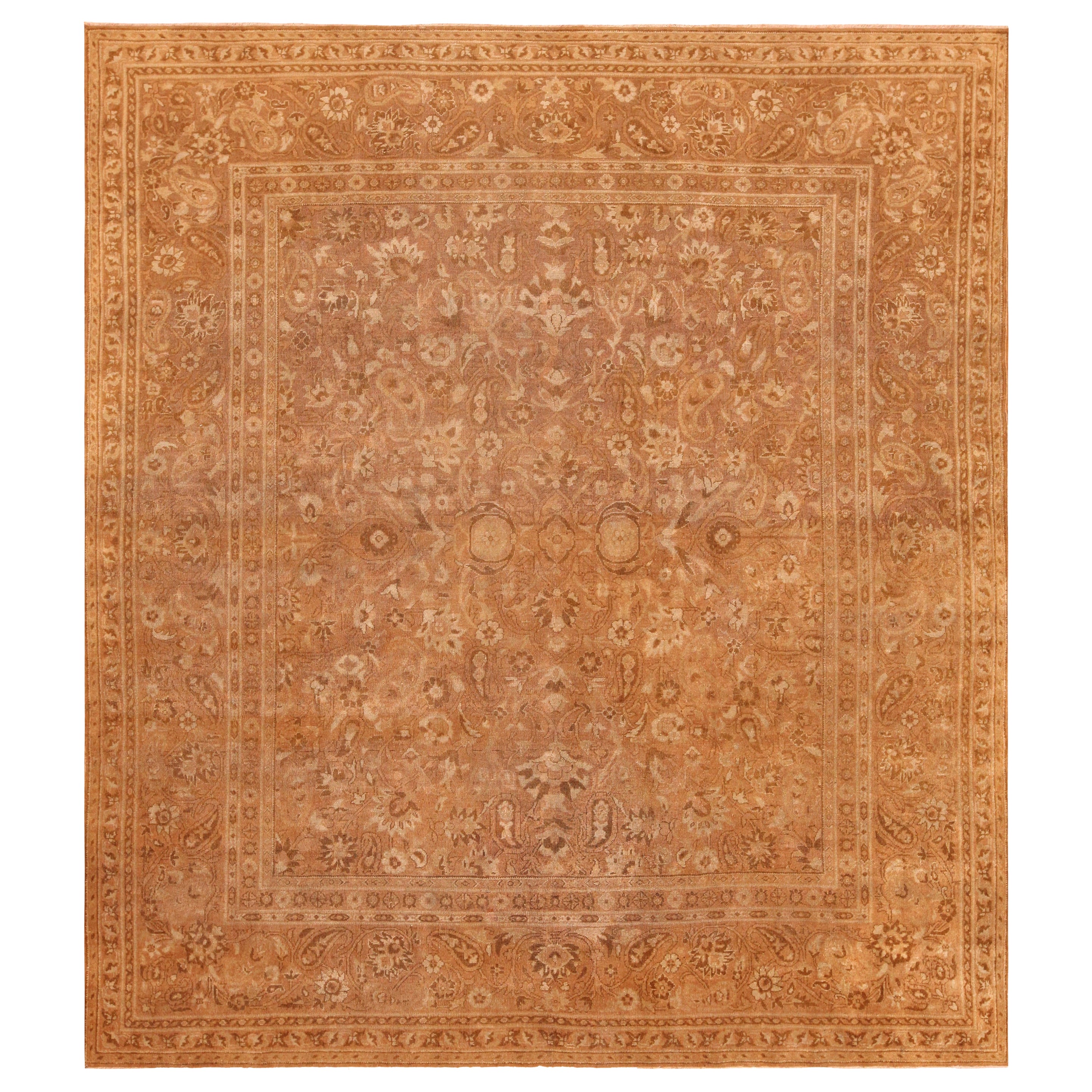 Antique Indian Amritsar Rug. 7 ft 10 in x 8 ft 10 in For Sale