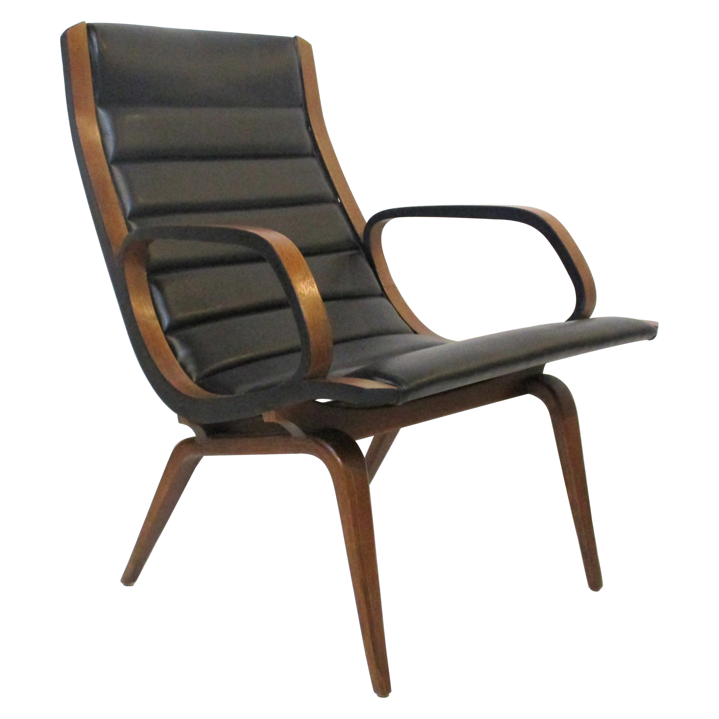 Rare Sculptural Arm / Lounge Chair by Norman Chener for Plycraft For Sale