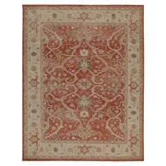 Rug & Kilim’s Distressed Classic Style Rug in Red with Beige Floral Patterns