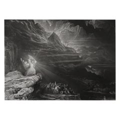 Mezzotint by John Martin, Moses Breaking the Tables, Sangster, C.1850