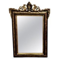 French Napoleon III Gilt Wall Mirror, Dragon Crest