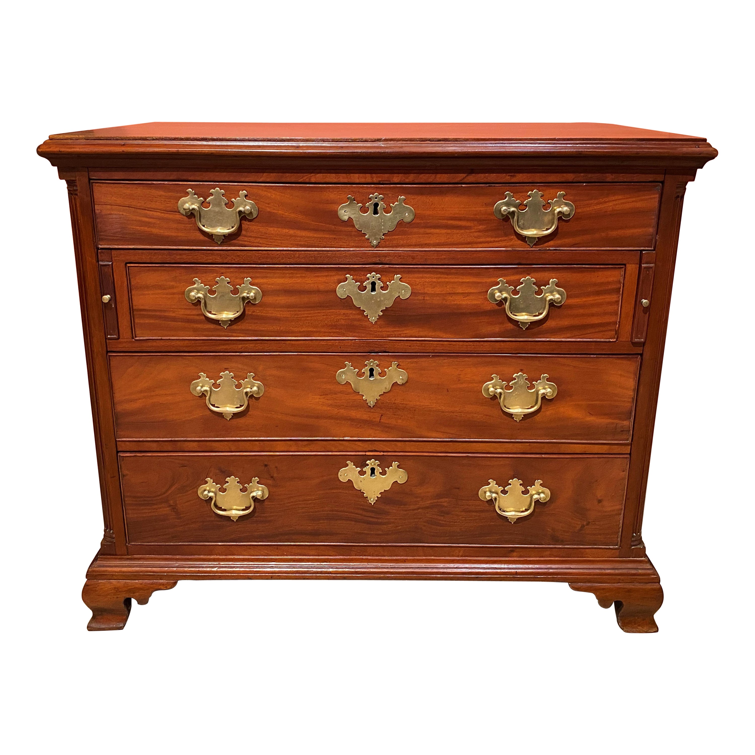 18th Century English Chippendale Mahogany Chest with Desk Drawer