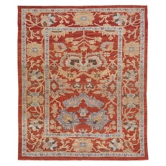 Alfombra moderna de lana oxidada con motivos florales hecha a mano en Sultanabad Rugs