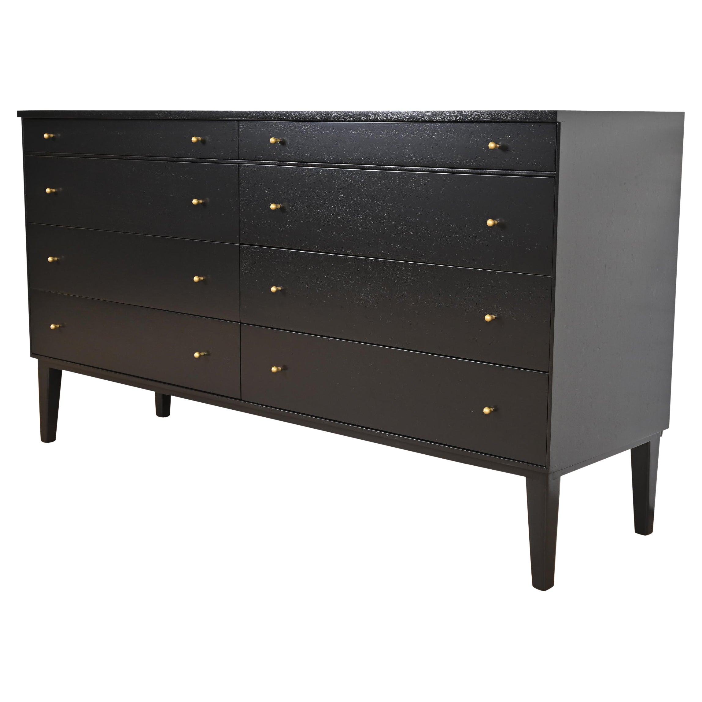Paul McCobb for Directional Black Lacquered Dresser, Newly Refinished