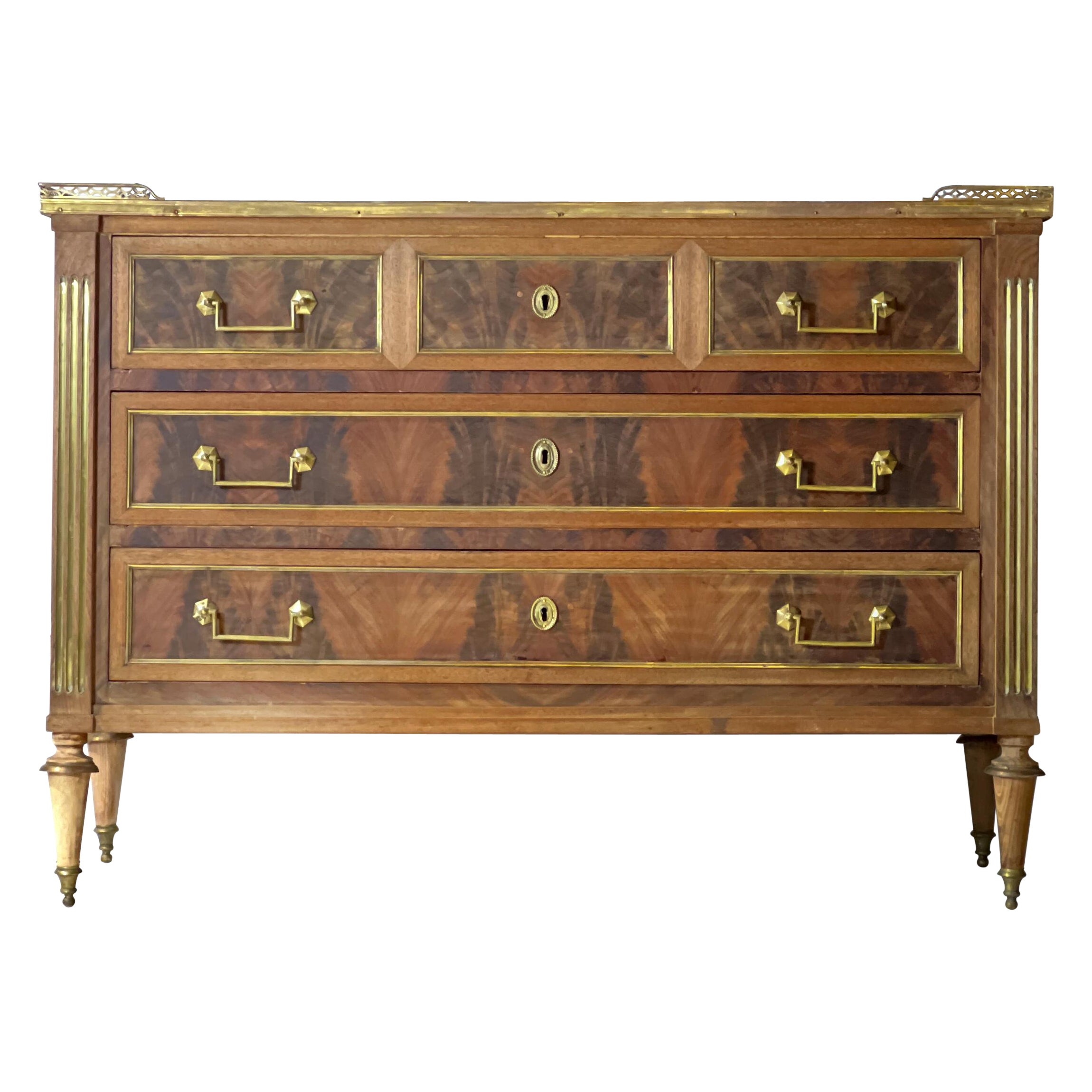 French, Antique Louis XVI Marble Commode / Chest of Drawers