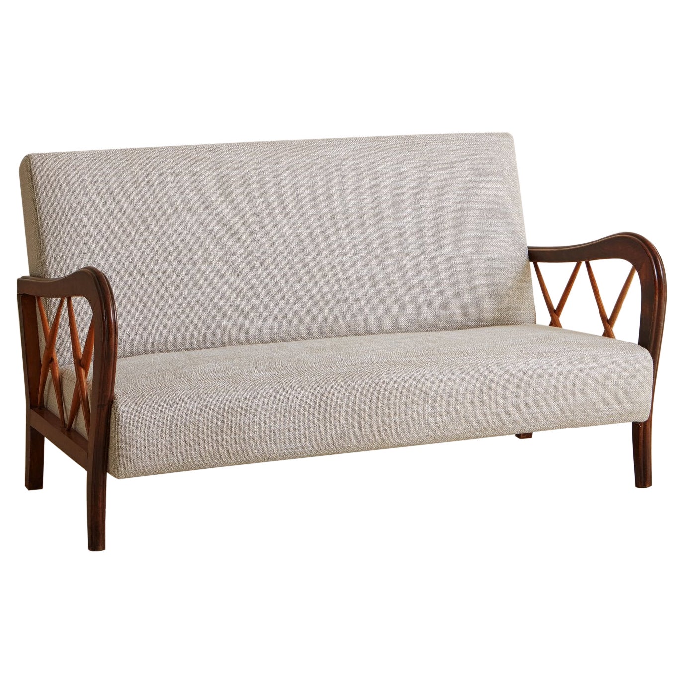 Maple Settee in the Style of Paola Buffa, Italy 20th Century 