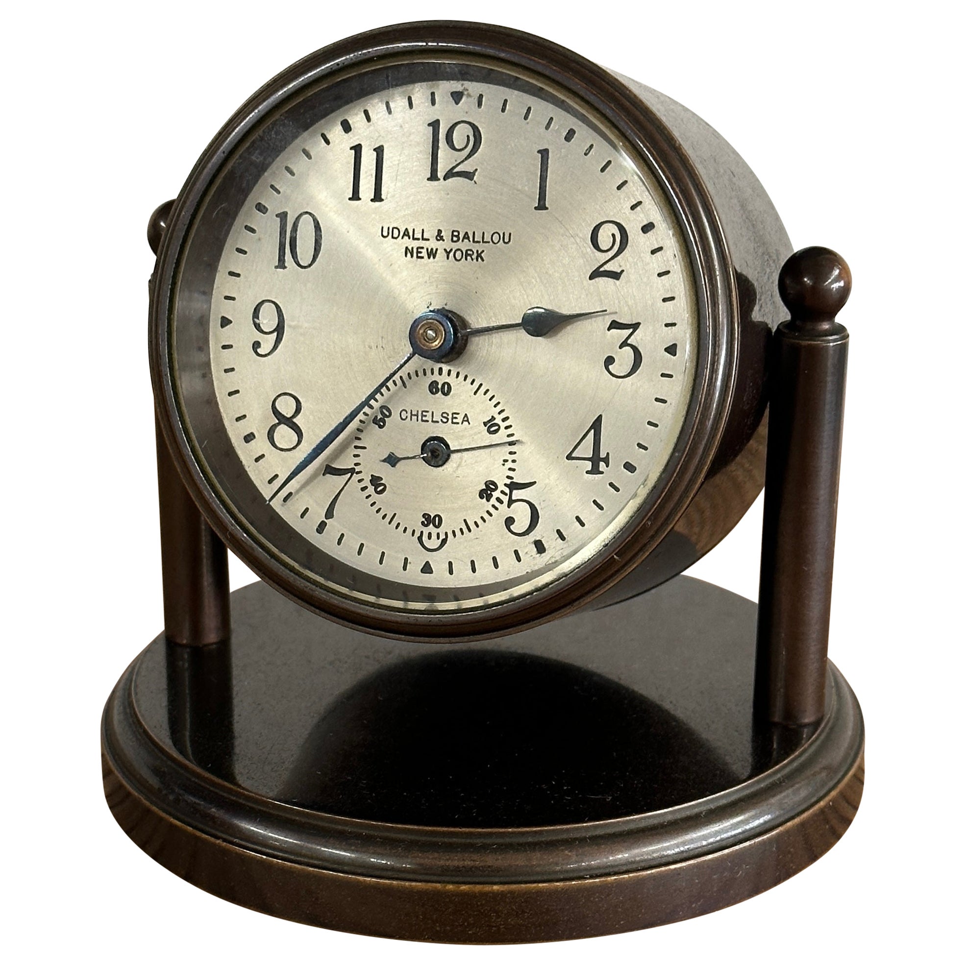 Chelsea Gimbal Bronze Clock Retailed by Udall & Ballou New York