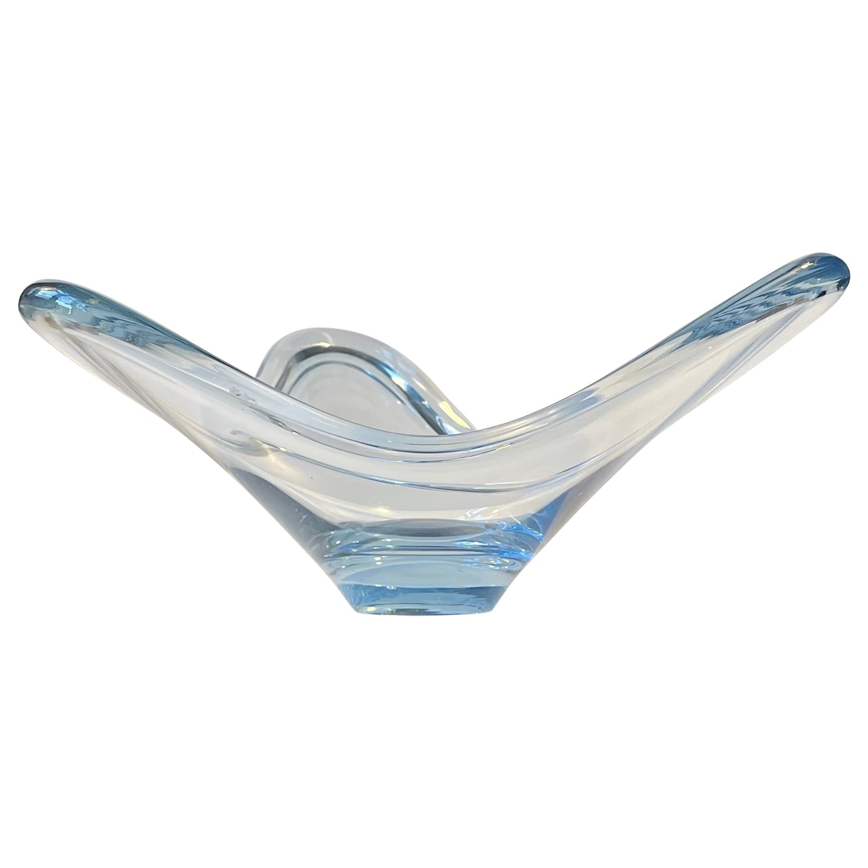 Star Shaped Blue Glass Bowl by Per Lütken for Holmegaard, 1960s For Sale