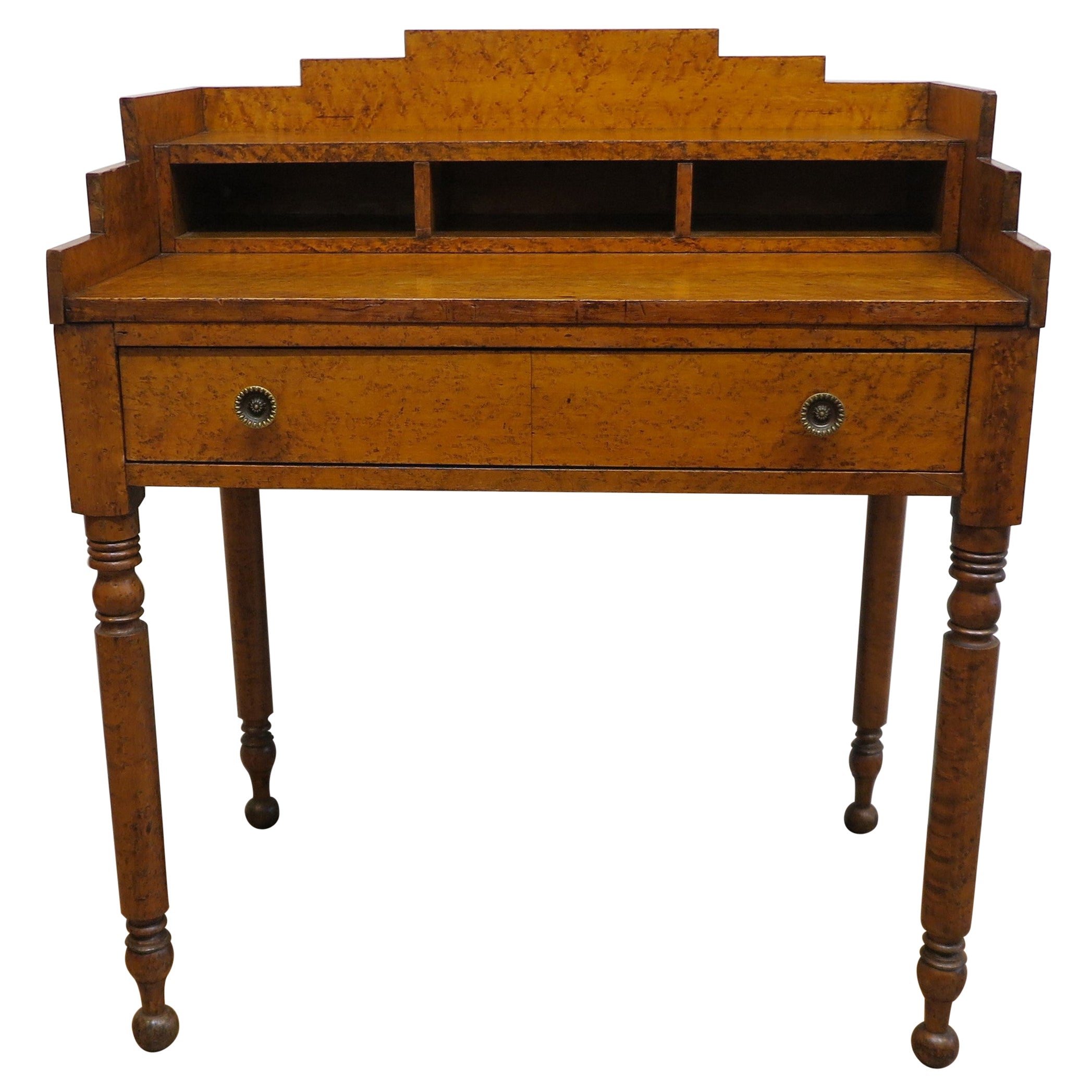 19th Century American Birdseye Maple Desk For Sale
